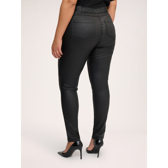 Fiorella Rubino - Pantaloni skinny effetto spalmato - Nero