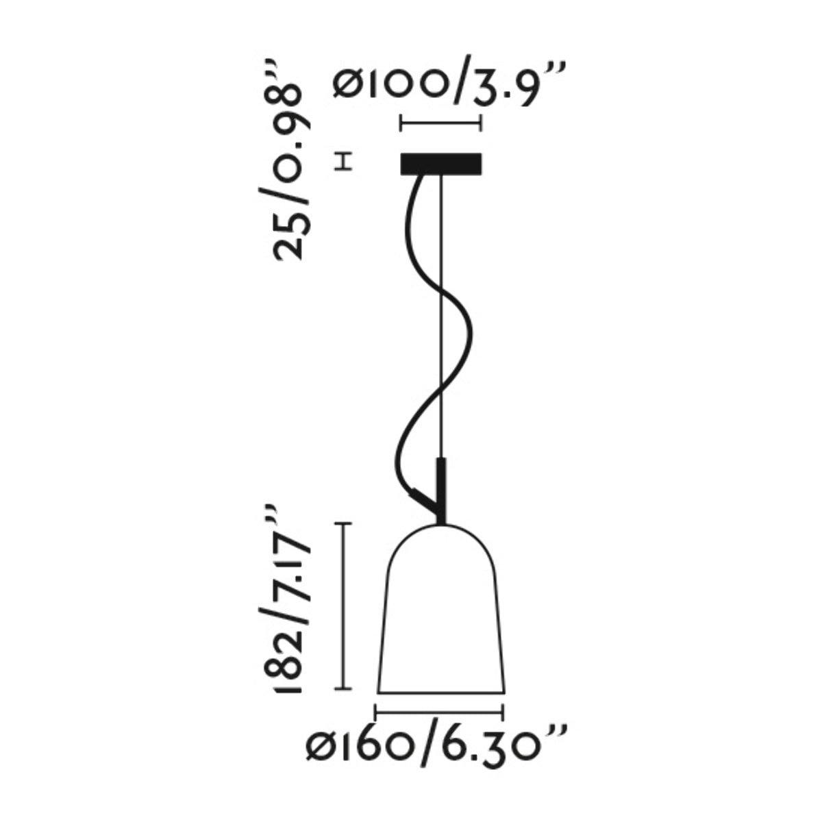 STUDIO 160 Lampe suspension noire