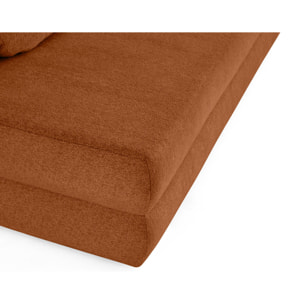 Nora - canapé 3 places convertible avec coffre en tissu texturé - Terracotta