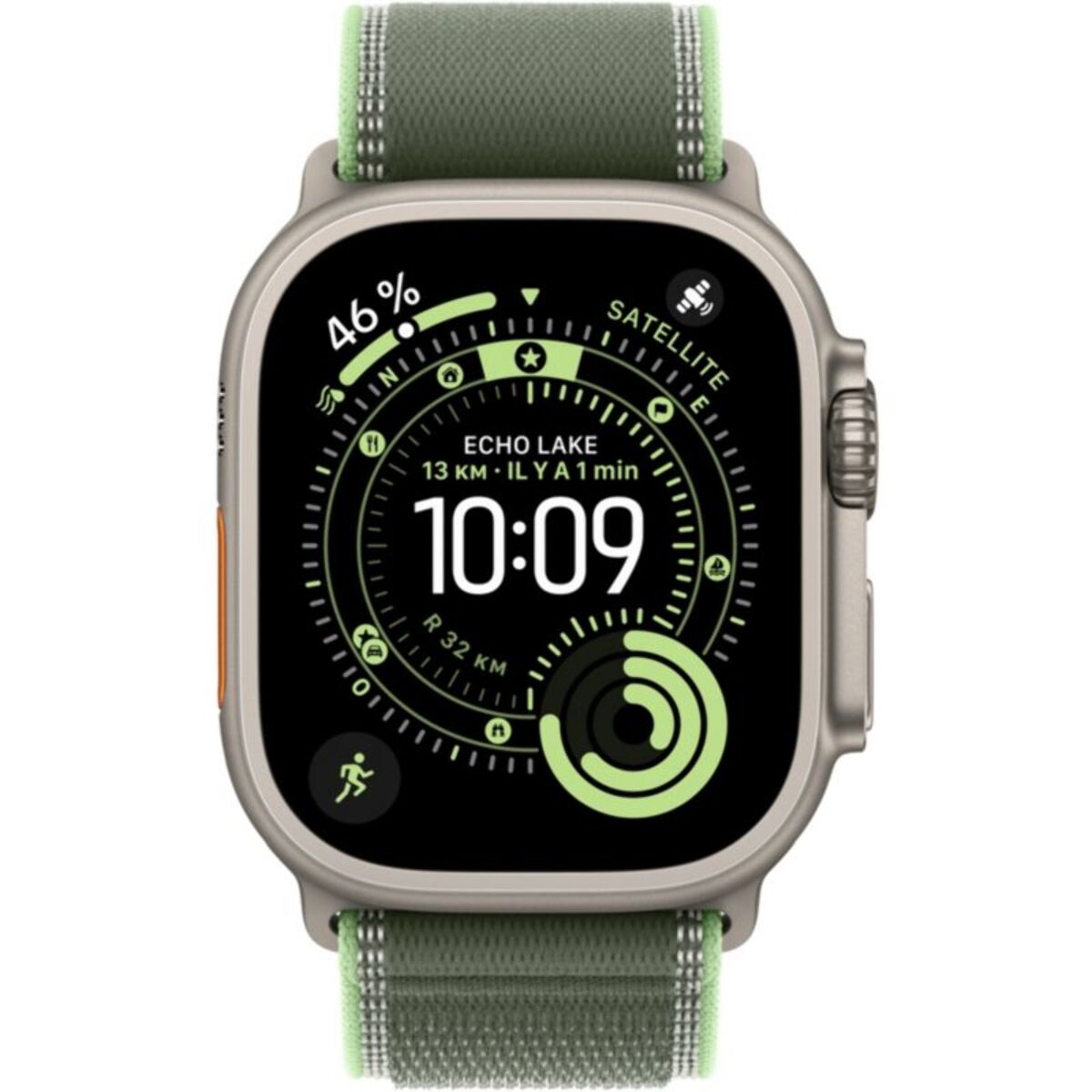 Bracelet APPLE 49 mm S/M Trail vert/vert fluo naturel