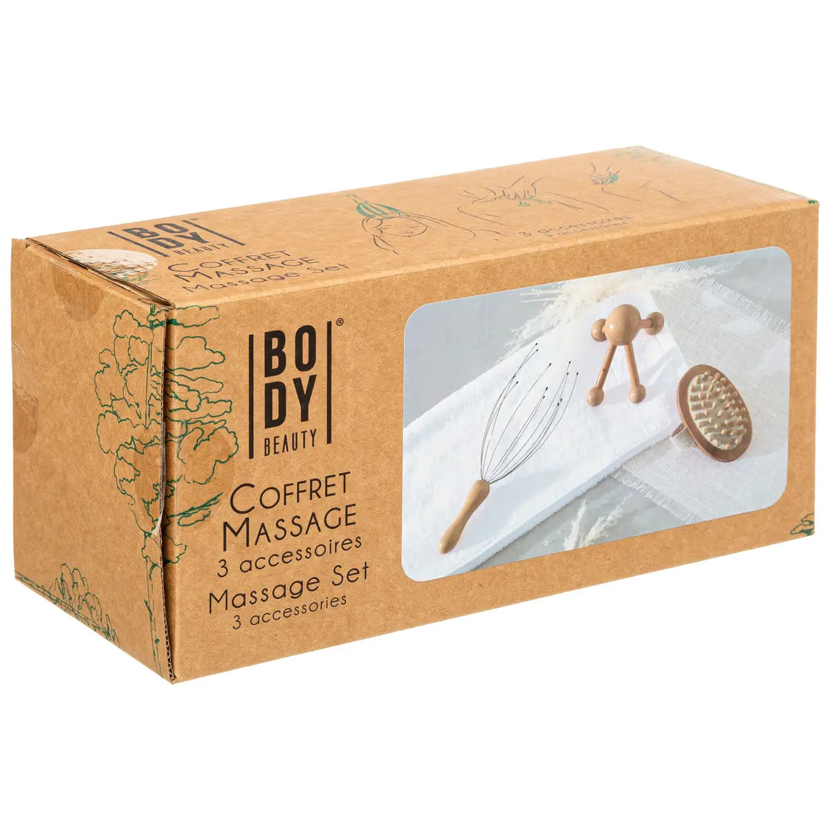 Coffret massage 3 pièces Bambou