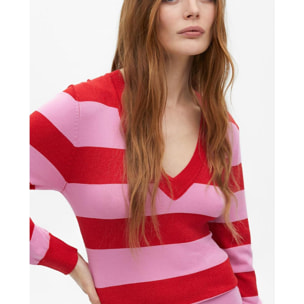 Abito Lungo a Righe in Maglia