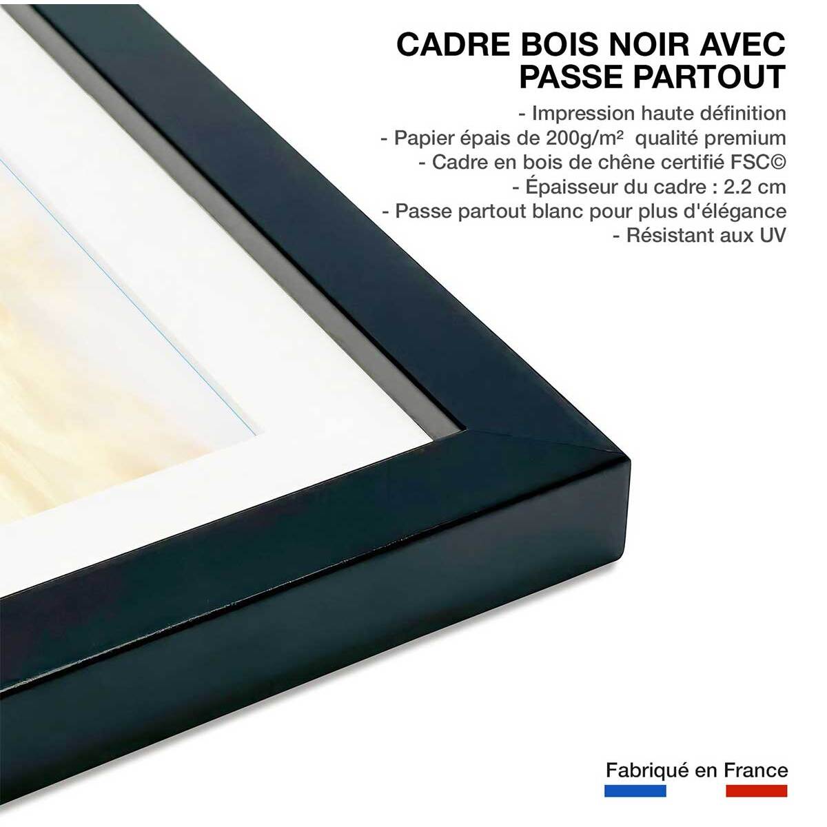 Poster dune au vent Affiche sous cadre noir