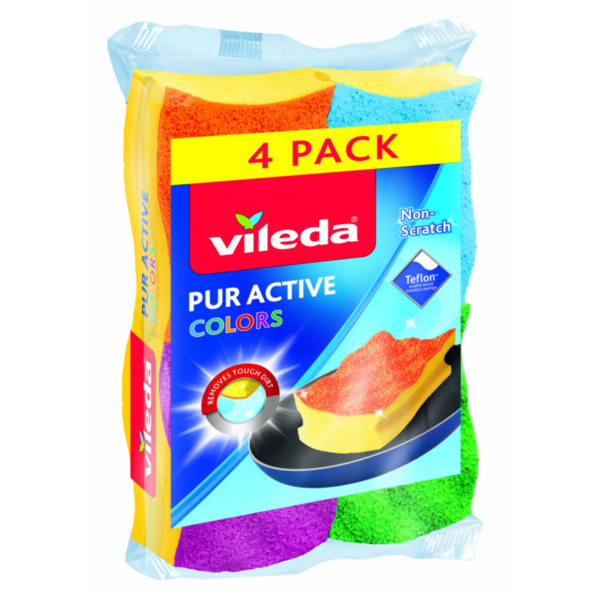 Vileda - Pack de 16 x 4 - Eponges en mousse - Grattantes sans rayer - 64 éponges