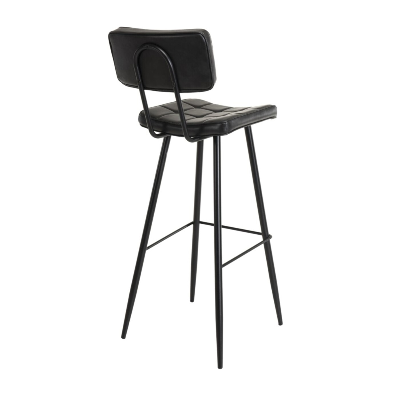 TOM - Lot de 2 tabourets de bar James noir hauteur d'assise 80cm