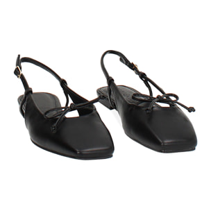 Zapatos planos slingback para mujer negros simples
