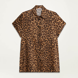 Oltre - Camicia animalier in viscosa - Marrone