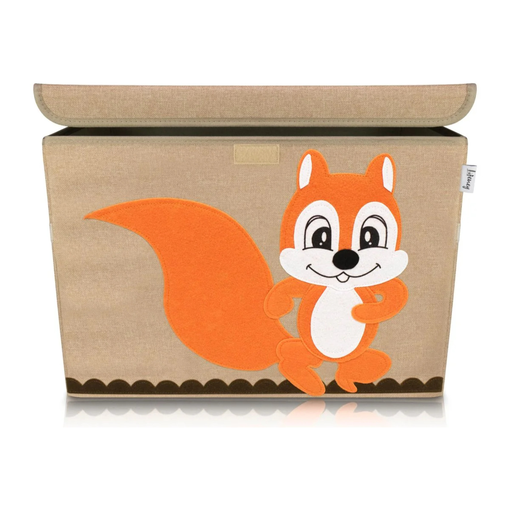 Boîte de rangement en tissu pour enfant "écureuil" avec couvercle Lifeney