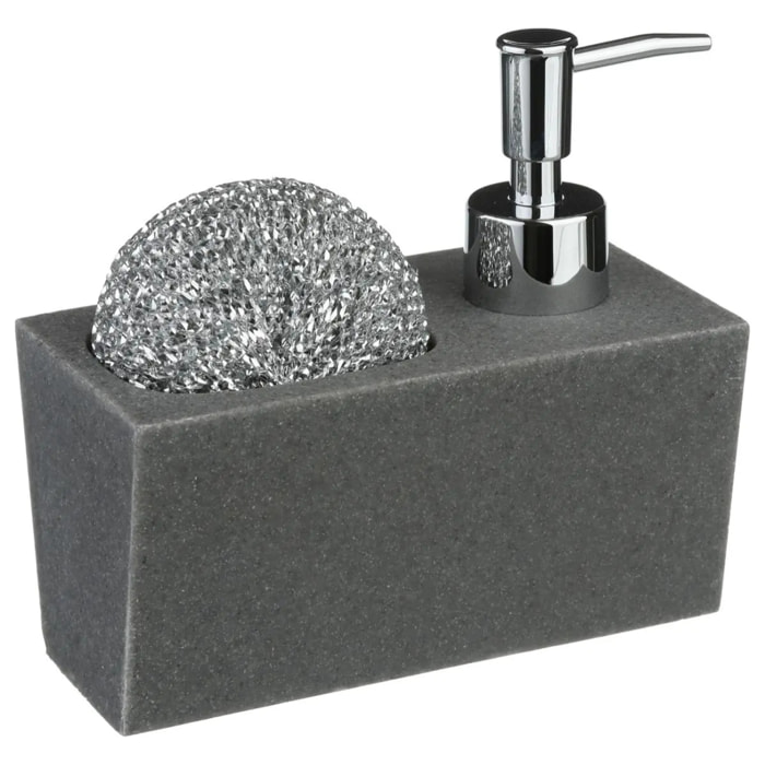Distributeur savon avec éponge 170ml noir