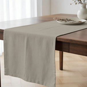 Chemin de table 100% coton Harvard Cement 50x150 cm
