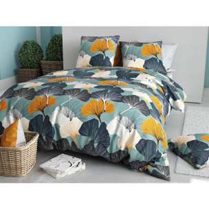 Parure housse de couette 100% coton 57fils + 2 taies