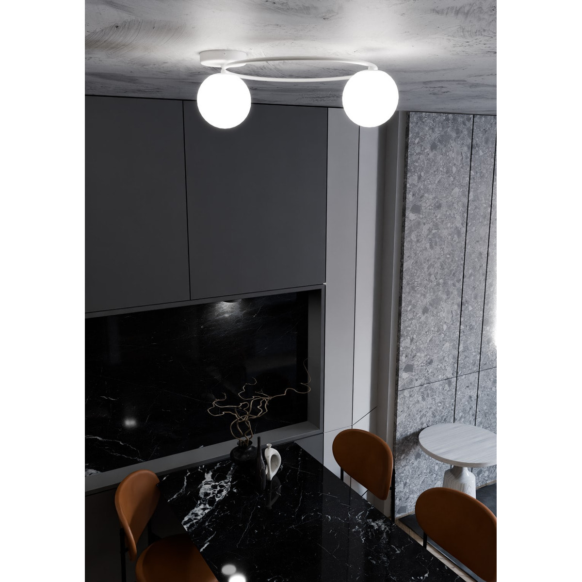 Lampada a sospensione SOPRA in acciaio bianco opaco