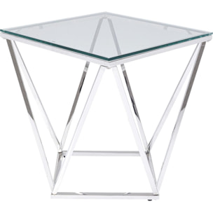 Table d'appoint Cristallo 50x50cm argentée Kare Design