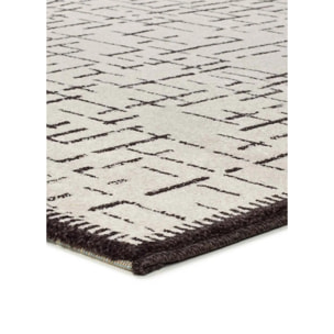 RETRO Alfombra pelo corto con diseño geométrico en blanco y negro, varias medidas disponibles.