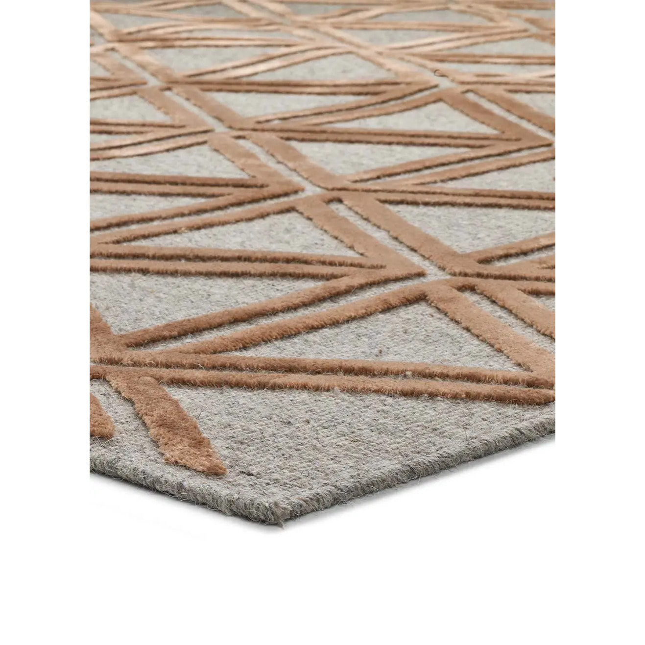 LANA Alfombra de lana geométrica en cobre, varias medidas disponibles.