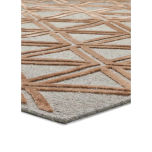 LANA Alfombra de lana geométrica en cobre, varias medidas disponibles.
