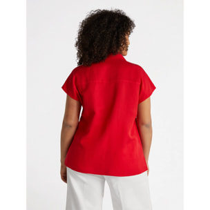 Fiorella Rubino - Blusa con cadena con fibras TENCEL™ - Rojo