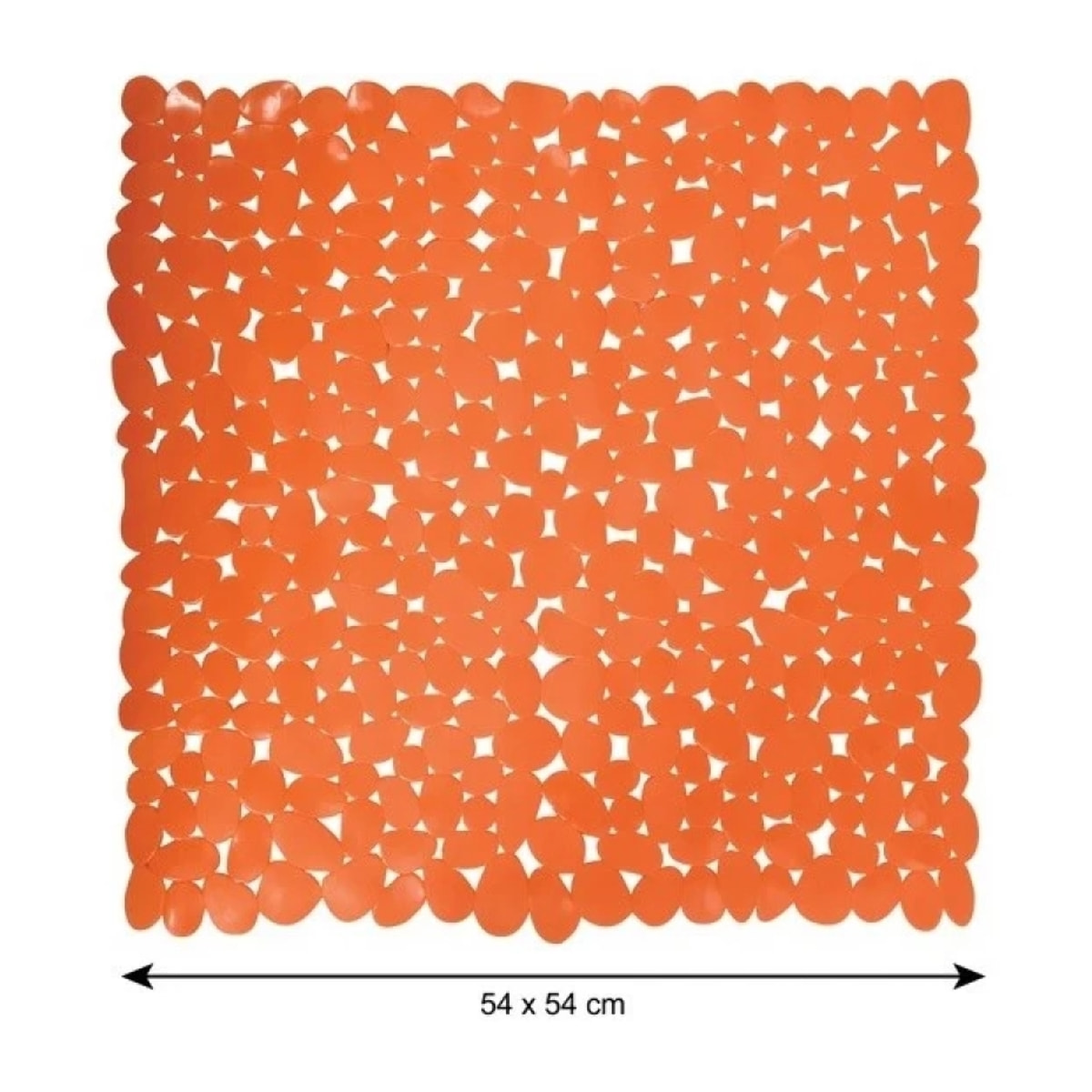 MSV Tapis Fond de douche PVC GALETS 53x53cm Orange