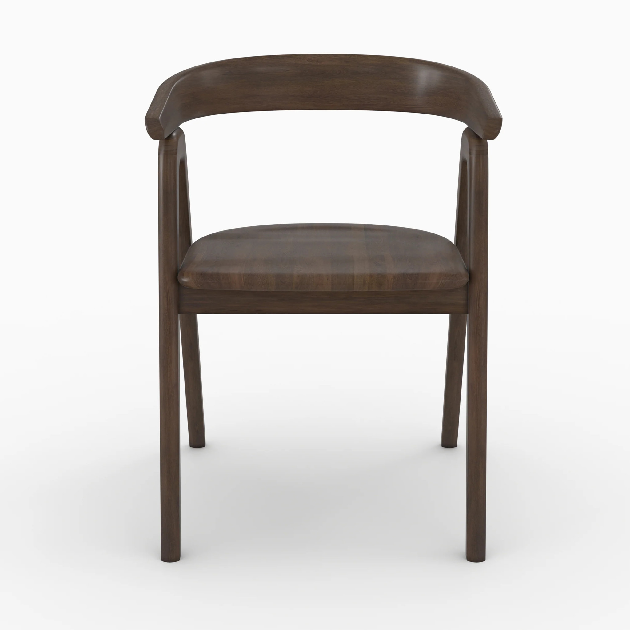 Chaise en bois d'hévéa foncé - Hawa