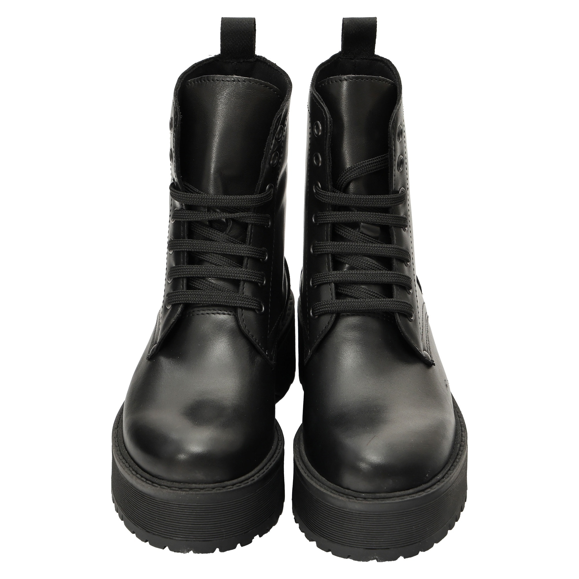 Anfibi in vera pelle con stringhe