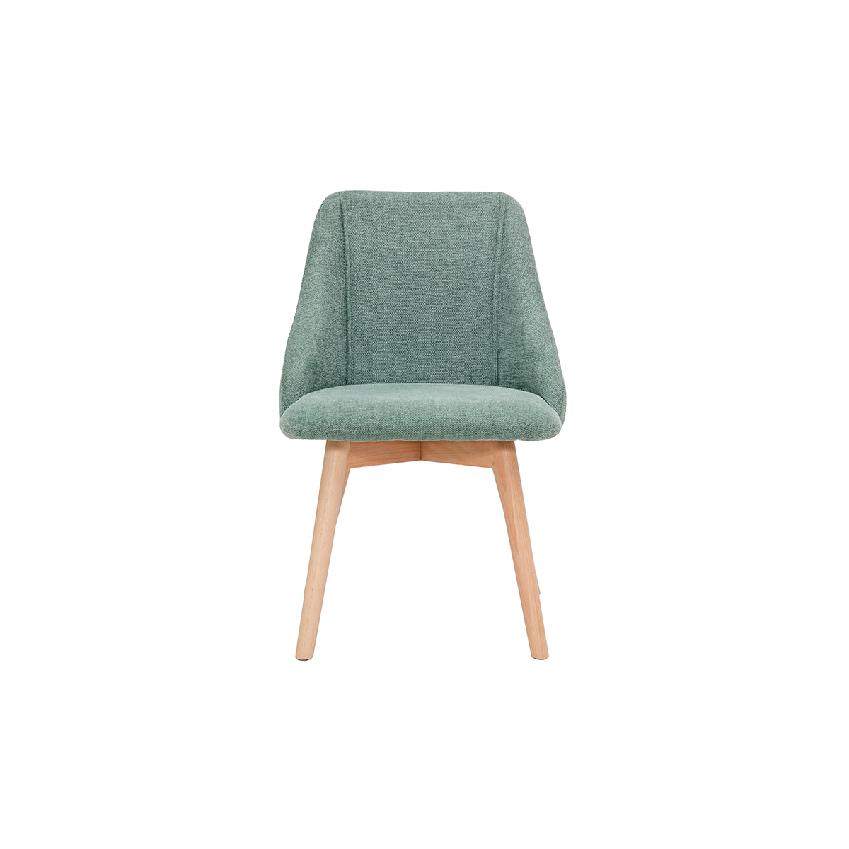 Chaises scandinaves en tissu effet velours texturé vert céladon et bois clair (lot de 2) HIGGINS