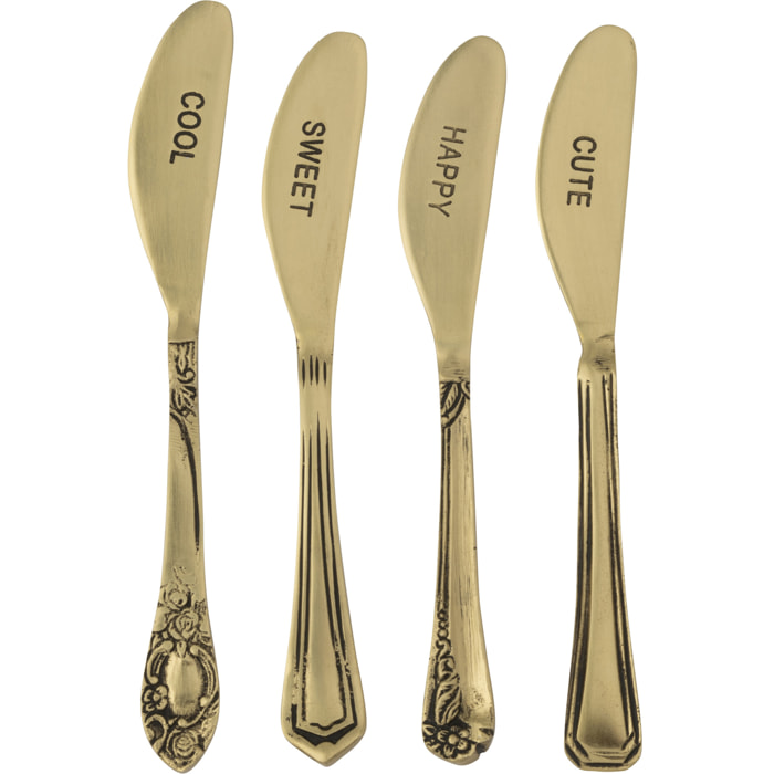 J-Line couvert - laiton - or - boîte de 4