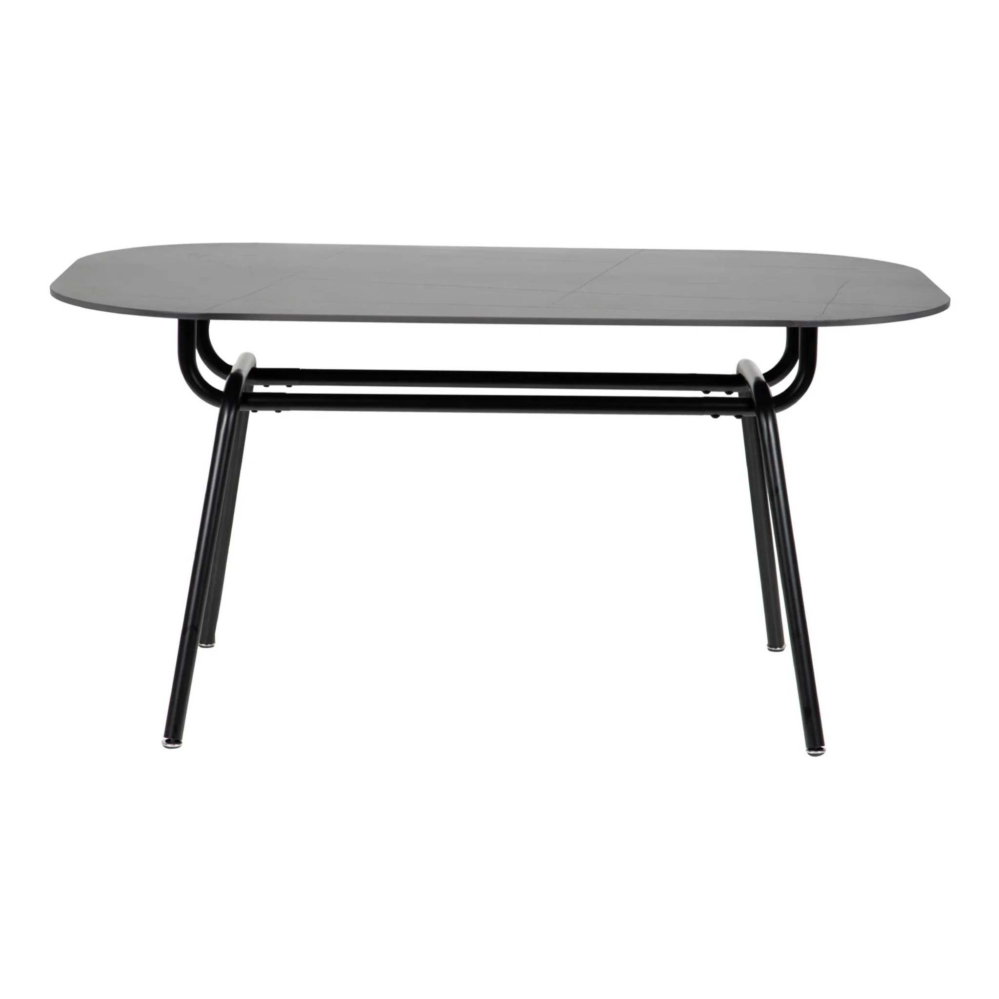 Mesa Comedor Metal-resina Negra 150x90x75 Cm