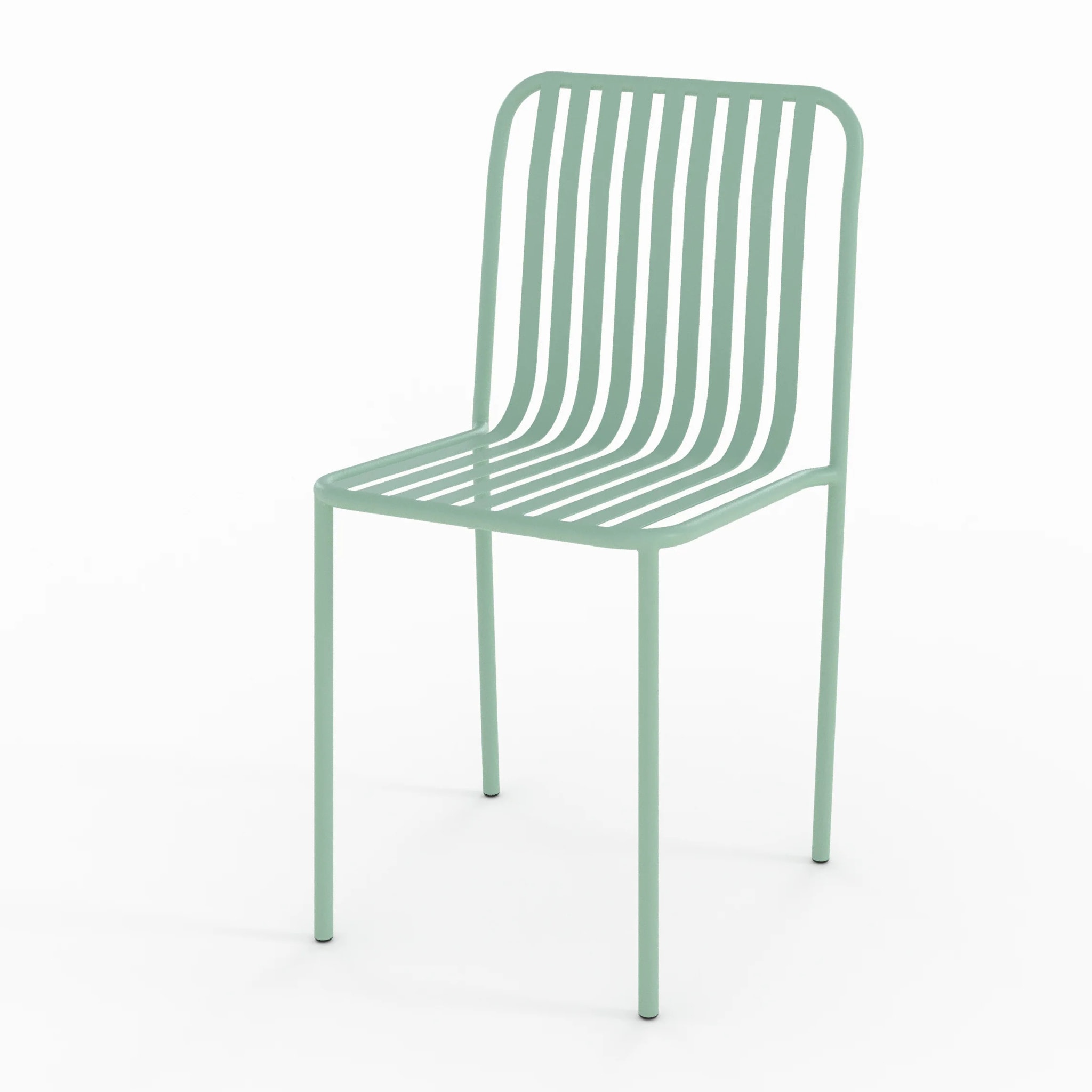 Table et chaises de jardin 6 personnes en métal vert - Yumi