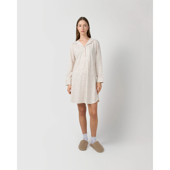 Camisón camisero algodón asili rosa