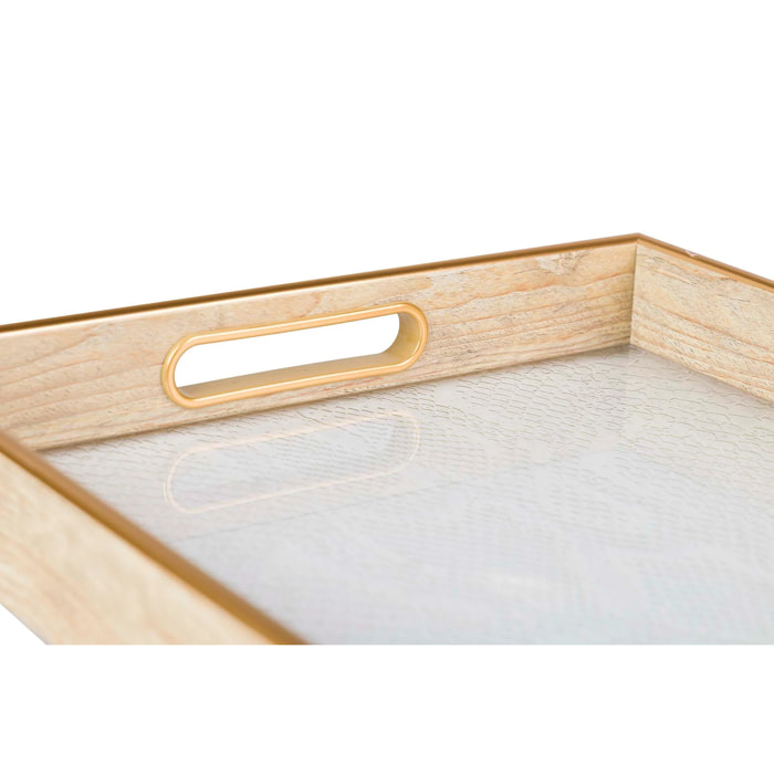 Set 2 Bandejas Cristal Pu 40x30x5 35x25x5 Cm