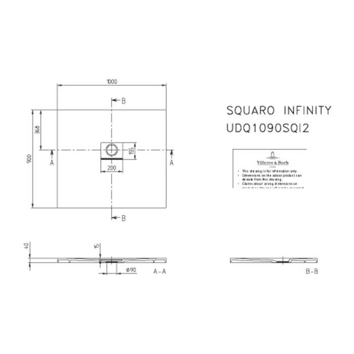 Receveur antidérapant Squaro Infinity quaryl gris