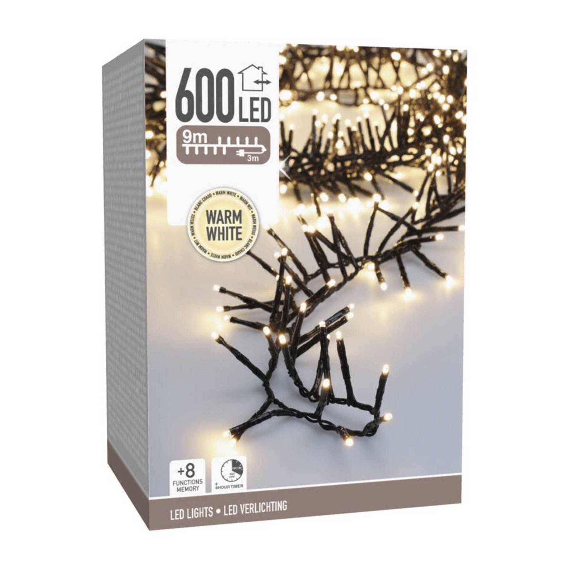 Luces de navidad led blanco cálido con temporizador