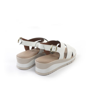 SANDALO ZEPPA FASCE INCROCIATE BIANCO