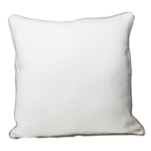Coussin lin et coton bourdon - Blanc