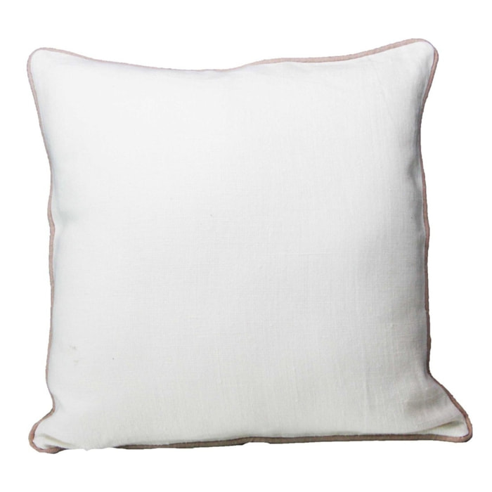 Coussin lin et coton bourdon - Blanc
