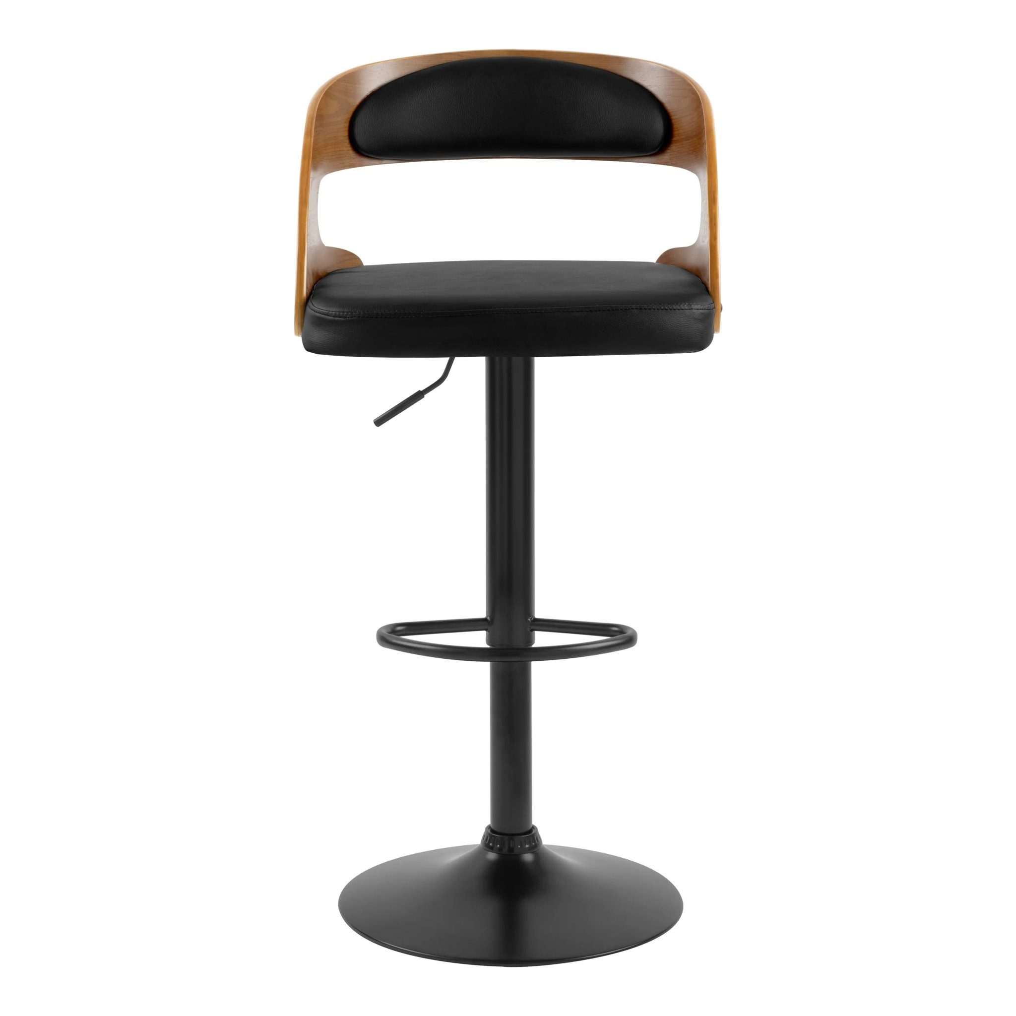 Chaise de bar réglable 62/84 cm en cuir synthétique noir - Louis