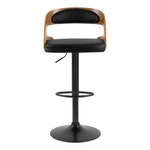 Chaise de bar réglable 62/84 cm en cuir synthétique noir - Louis
