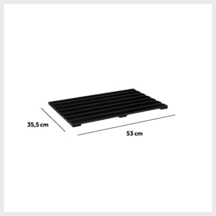 Tapis de bain caillebotis noir en bambou 53x36cm