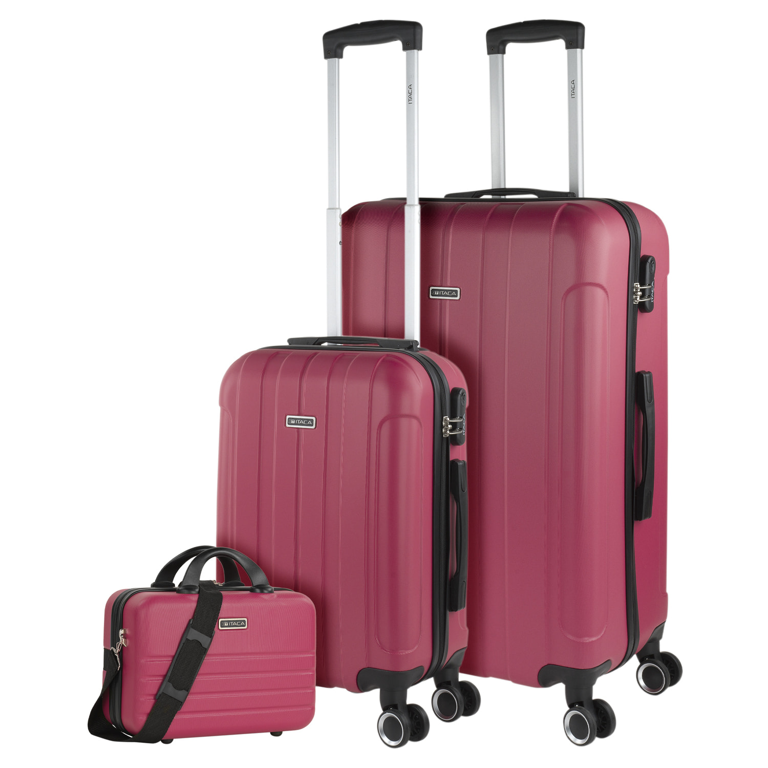 Juego De Maletas Rígidas Abs Itaca Havel Fresa