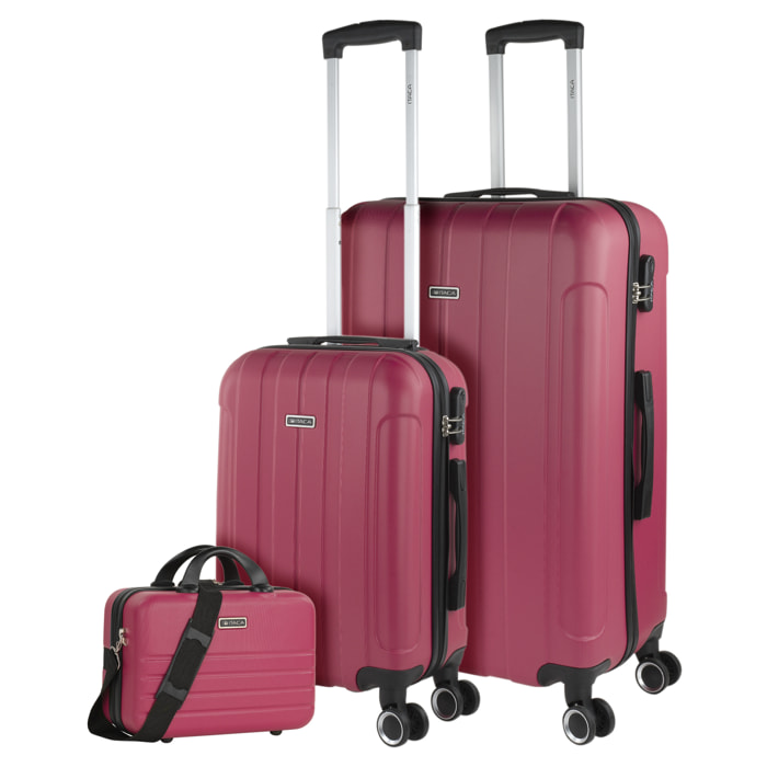 Juego De Maletas Rígidas Abs Itaca Havel Fresa