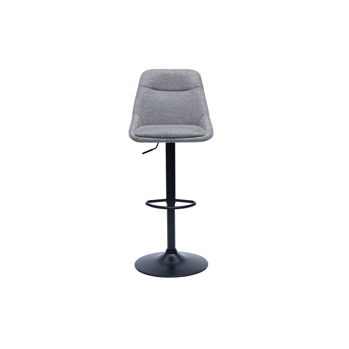 Tabourets de bar réglables pivotants 360° en tissu effet velours texturé gris et métal (lot de 2) ALESS