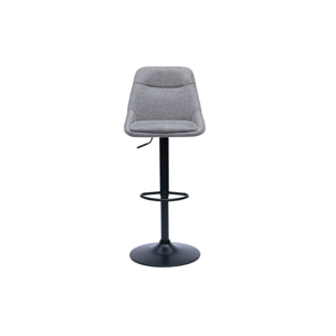 Tabourets de bar réglables pivotants 360° en tissu effet velours texturé gris et métal (lot de 2) ALESS