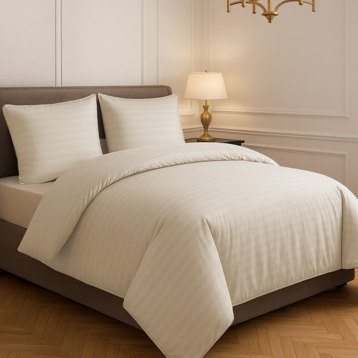 Parure de couette 3 pcs 100% satin de coton taupe