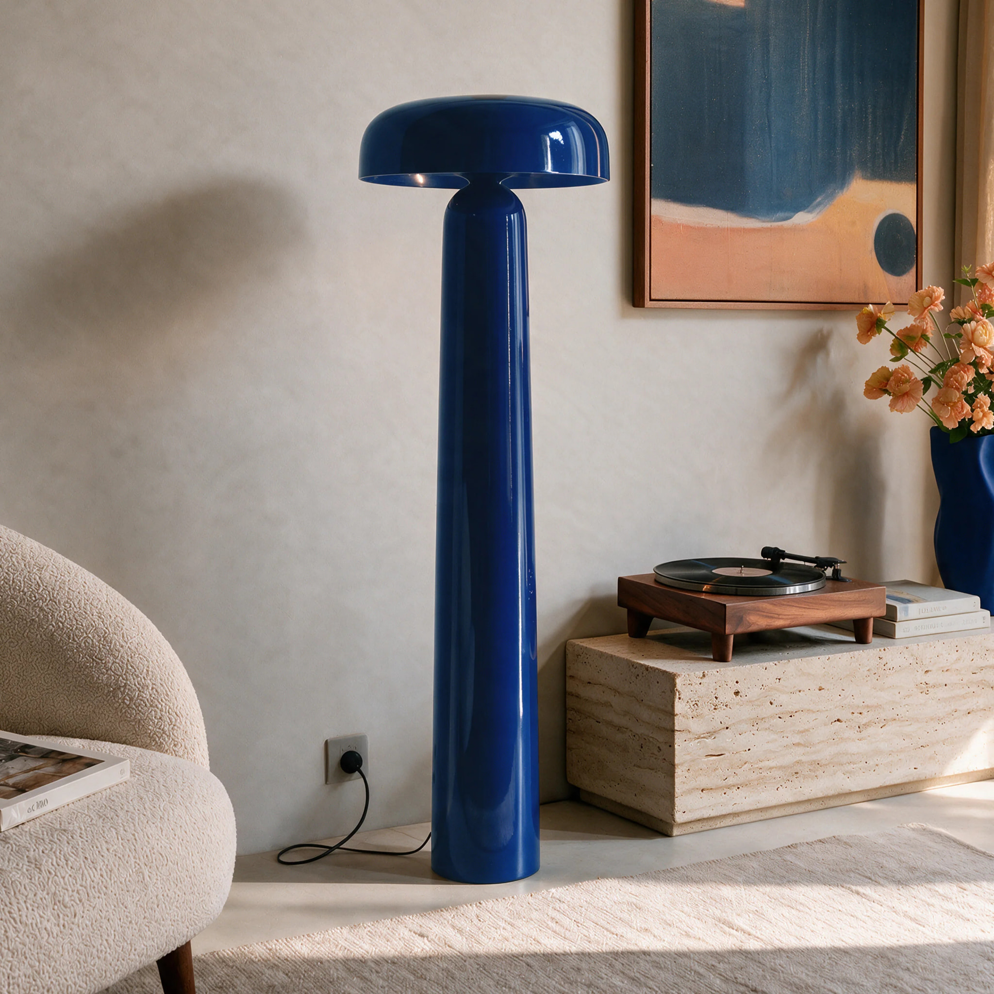 Lampadaire en métal bleu foncé - Livia
