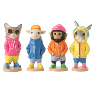 J-Line décoration Singe Fashion - polyrésine - mix