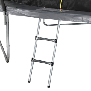 Trampoline rond Ø 430cm gris avec filet de protection intérieur - Venus Inner XXL –  échelle. bâche. filet pour chaussures et kit d'ancrage 4.30m 430 cm