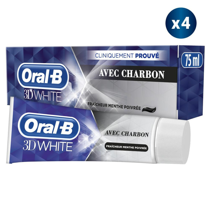 4 Dentifrices Oral-B Charbon 75 ml