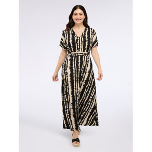 Fiorella Rubino - Vestito lungo stampato - Nero