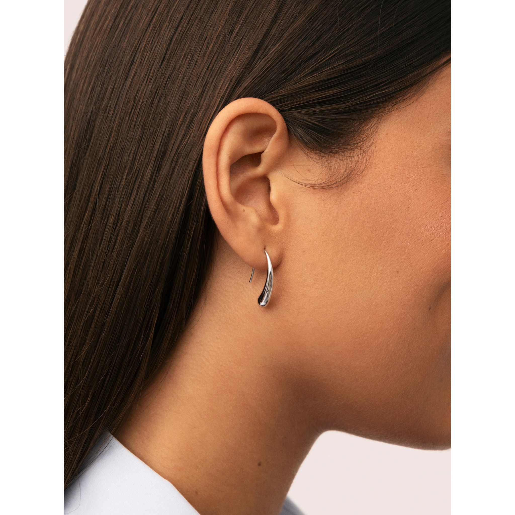 Pendientes Long Gota Acero