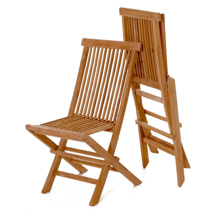 Salon de jardin Teck huilé 6 personnes - Table ovale + 6 chaises NARRA